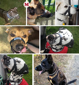 Pawaboo Dog Muzzle, Head Halter Collar for Dog, Pet Dogs Nylon Reflective Adjustable Loop Anti-Biting Barking Control Easy Fit Dogs StopsPulling Head Leash, Medium Size, Black