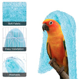 Filhome Comfort Corner Fleece Bird Blanket Parrot Cage Snuggle Hut Warm Bird Nest House Bed Hanging Hammock Toy for Parakeet Cockatiel Pigeon Small Animals Shelter Plush Bedding(Blue/M)