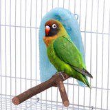 Filhome Comfort Corner Fleece Bird Blanket Parrot Cage Snuggle Hut Warm Bird Nest House Bed Hanging Hammock Toy for Parakeet Cockatiel Pigeon Small Animals Shelter Plush Bedding(Blue/M)