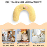 homelifthub Cat Pillows for Indoor Cat and Small Dog, Calming Dog Pillows, Half Donut Dog Cutated Calming Pillow, Cozy Cat Bed Pillow Cute Rabbit Pillows (Yellow)