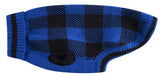 Blue Black Plaid Holiday Festive Turtleneck Pet Sweater for Small Dogs, Cat Warm Coat Apparel, Winter Knitwear Pet Clothes for Cold Weather Small (S) 12" Back Length