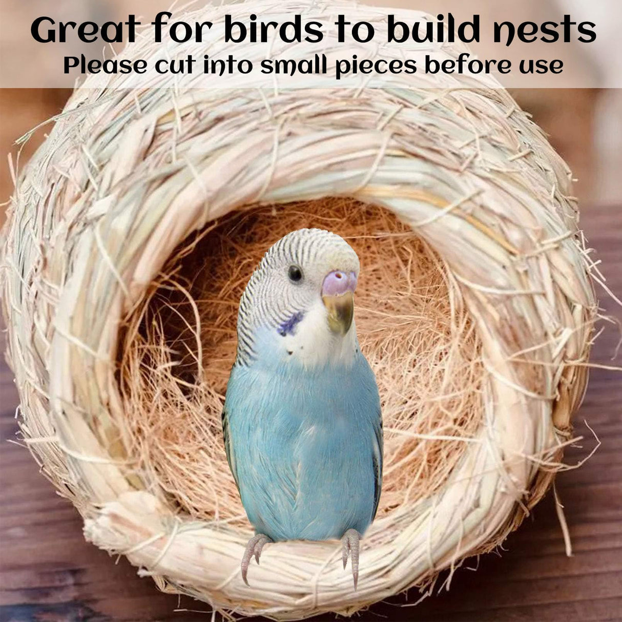 kathson Bird Nesting Materials Coconut Fiber Bird Nest Bedding Material Warm and Breathable Linen Silk for Bird Small Animals (6 Pack)