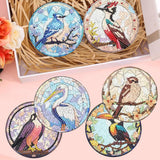 croshom 8 PCS Birds Diamond Art Coasters Diamond Painting Coasters Kits with Holder, Birds DIY Coasters for Adult Beginners, Diamond Art Crafts Supplies