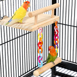 FrgKbTm Bird Perches Cage Toys Parrot Wooden Platform Play Gyms Exercise Stands with Acrylic Wood Swing Ferris Wheel Chewing for Animals Green Cheeks, Baby Lovebird, Chinchilla, Hamster Budgie