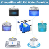 Supersuki Cat Water Fountain Pump, DR-DC 160 Submersible Water Pump with LED Light for Stainless Steel, Ceramic Pet Water Fountain, Automatic Cat Water Dispenser Motor Replacement