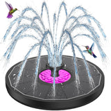 SZMP Solar Fountain 3.5W Bird Bath Fountains with Rosy Flower, 100% Glass Panel, Solar Powered Water Fountain with 7 Nozzles, for Pool, Pond, Garden, Outdoor (Black)