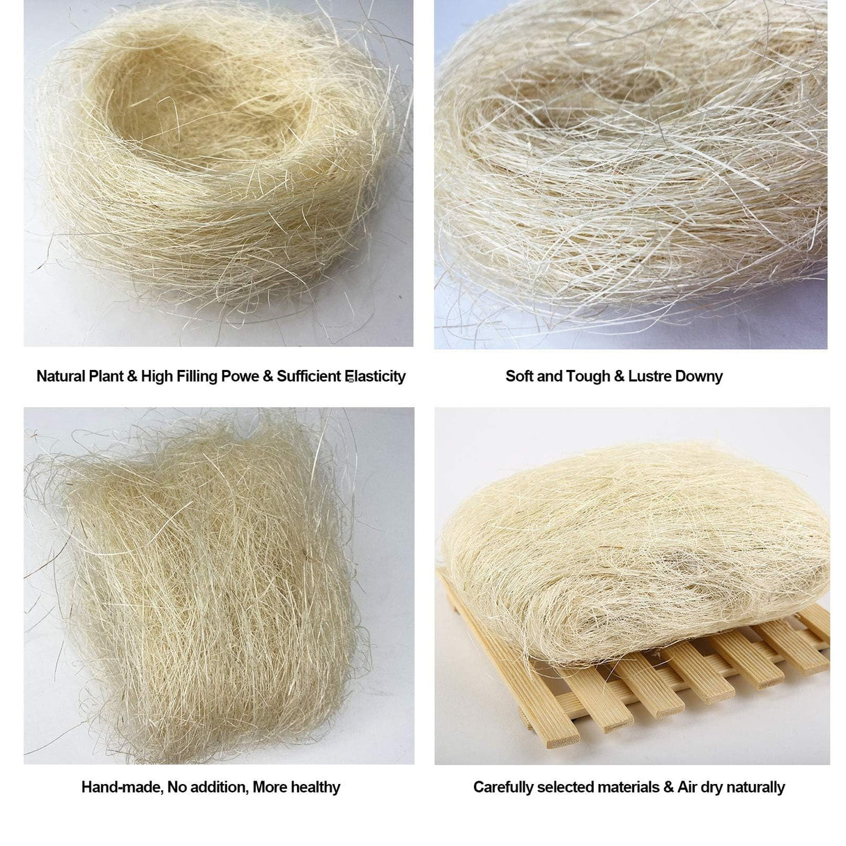 kathson Bird Nesting Materials Coconut Fiber Bird Nest Bedding Material Warm and Breathable Linen Silk for Bird Small Animals (6 Pack)