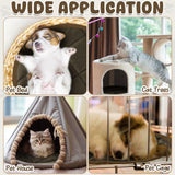 Drydiet 2 Pcs Cat Heating Pad Round 16 Inch Self Heating Cat Mat Washable Heated Bed Anti Slip Warming Pad Pet Bed Mat for Kennel Dog Crate Indoor Outdoor(Coffee,16 Inch)