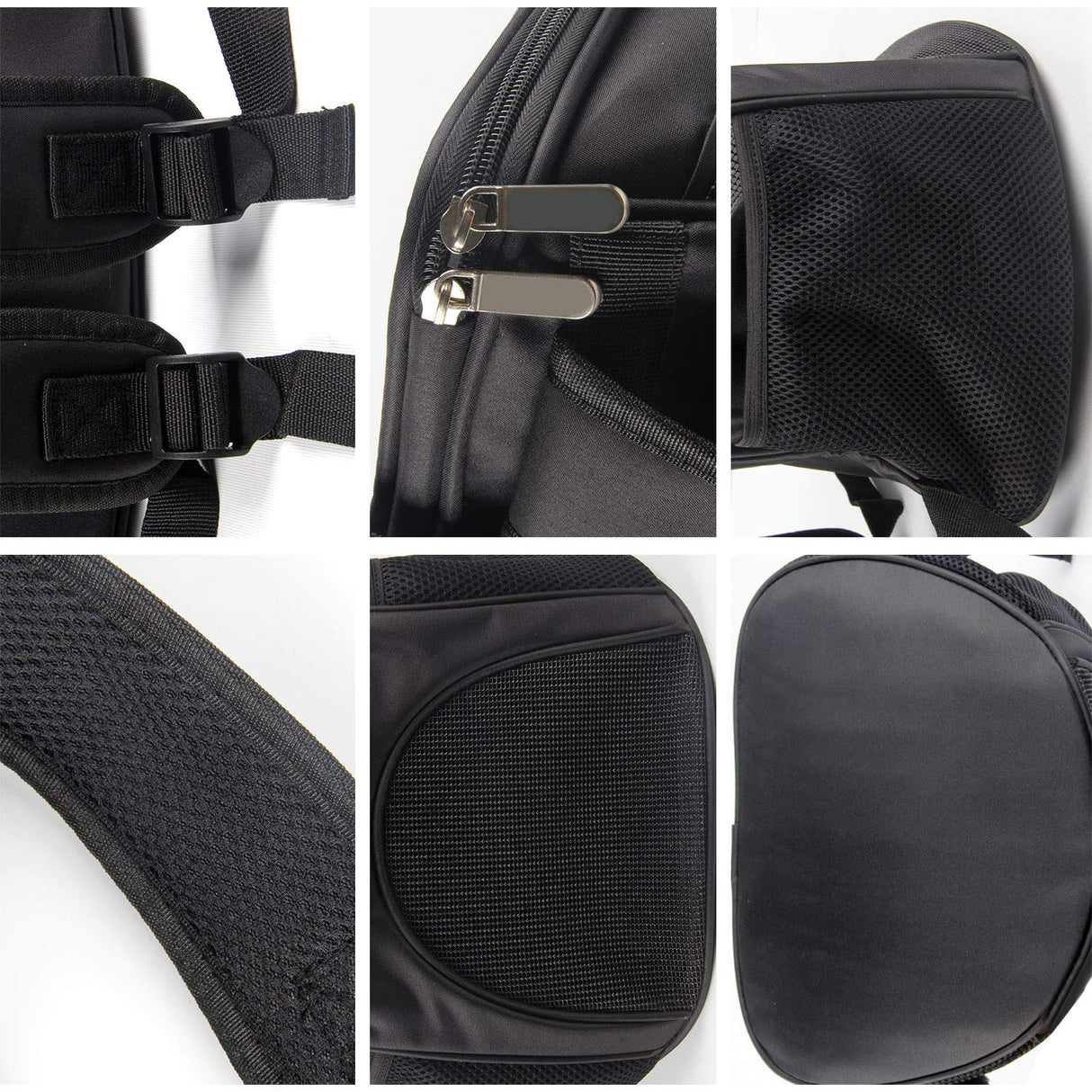 Dog Carrier Backpack Breathable for Small Pets/Cats/Puppies, Pet Carrier Bag with Mesh Ventilation, Safety Features and Cushion Back Support, for Traveling, Hiking, Camping, Walking & Outdoor, Black