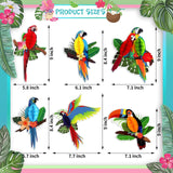 6 Pieces Tropical Birds Parrot Honeycomb Cutouts - Hawaiian Luau Tropical Party Decorations for Summer Beach Jungle Safari Rainforest Theme Birthday Party Home Classroom Décor