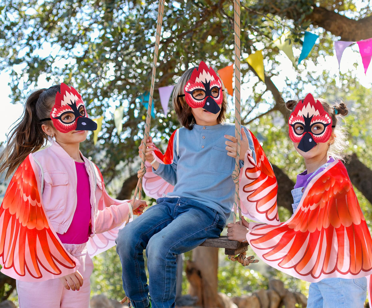 Creatoy Bird-Wings-Costume for Kids Eagle-Wings Toddler Owl Parrot Dress Up for Boys Girls with Mask Party Halloween Favors Gifts