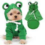 Adorable Frog Dog Hoodie with Cute Frog Eyes,Warm and Cozy Cotton Blend Sweatshirt for Small,Medium Dogs Perfect for Fall,Dog Costumes,and Cosplay Parties,Pet Outfit for All Occasions.Green XXL