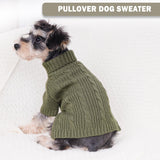 Dog Sweaters for Small Dogs Girl Fall Chihuahua Clothes Thick Small Dog Sweater Knitted Turtleneck Dog Clothes Stretchy Puppy Sweater Pet Pullover Knitwear Dog Outfits for Cold Weather (Green, Small)