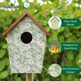 Wild Wings Decorative Bluebird House Olive Blossoms, Green