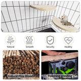 Hamiledyi Birds Perch 2 Level Natural Hamster Standing Platform - Squirrel Gerbil Dwarf Wooden Chinchilla Cage Accessories - Small Animal and Parrots Activity Playground