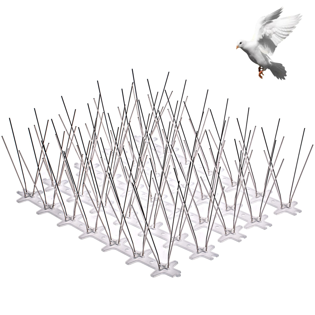 LOEK Pigeon Spikes, Bird Spikes,The Bird Thorn Bird Deterrent, Spikes Stainless Steel, Anti Bird Spikes, for Fence Roof Window Bird Deterrent Spikes, Bird Spikes for Pigeons and Other Small Birds