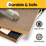 Conlun Cardboard Cat House with Scratch Pad & Catnip, Cat Play Scratching House for Indoor Hideaway Furniture, Heavy Duty Sturdy Cardboard Scratcher, Easy to Assemble Birthday Gift