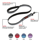 HALTI Leash for Dogs - Premium Nylon Puppy & Dog Leash, Reflective Neoprene-Padded Handle, Comfortable & Easy to Use. Suitable for Medium & Large Dogs (Size Large, Black)