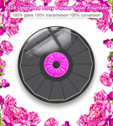 SZMP Solar Fountain 3.5W Bird Bath Fountains with Rosy Flower, 100% Glass Panel, Solar Powered Water Fountain with 7 Nozzles, for Pool, Pond, Garden, Outdoor (Black)