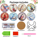 croshom 8 PCS Birds Diamond Art Coasters Diamond Painting Coasters Kits with Holder, Birds DIY Coasters for Adult Beginners, Diamond Art Crafts Supplies