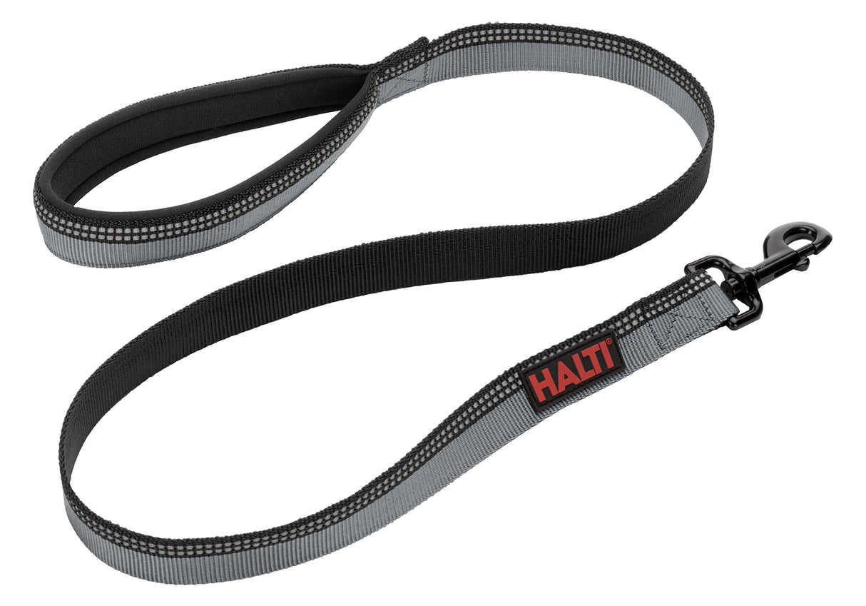 HALTI Leash for Dogs - Premium Nylon Puppy & Dog Leash, Reflective Neoprene-Padded Handle, Comfortable & Easy to Use. Suitable for Medium & Large Dogs (Size Large, Black)