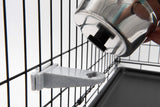 Lixit Quick Lock Cage Bowls for Dogs, Cats, Rabbits and Other Pets (20oz, Stainless)