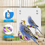 LOPERDEVE 5.9" Bird Mirror with Rope Perch Bird Toys Swing, Comfy Perch for Greys Amazons Parakeet Cockatiel Conure Lovebirds Finch Canaries