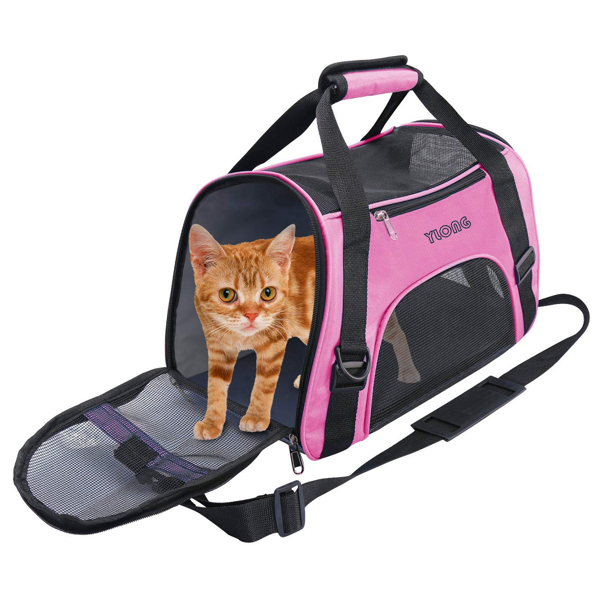 YLONG Cat Carrier Airline Approved Pet Carrier,Soft-Sided Pet Travel Carrier for Cats Dogs Puppy Comfort Portable Foldable Pet Bag,Airline Approved