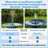 SHANCHAHUA Solar Fountain, 1.5W Solar Bird Bath Fountains Pump Floating Solar Powered Water Fountain with 6 Nozzles and Fixer, Solar Fountain for Bird Bath, Outdoors, Garden, Pond, Pool