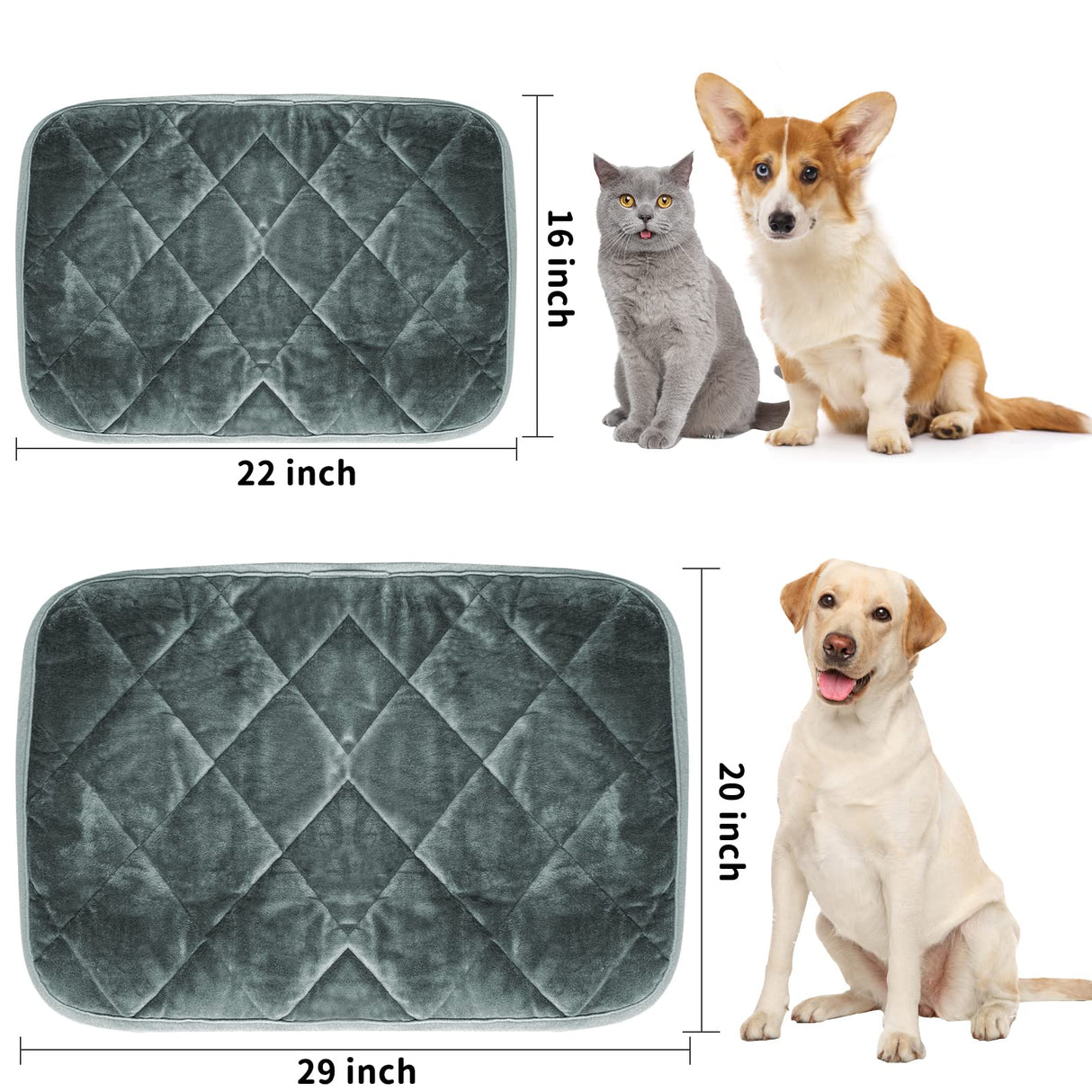 AUPETEK Self-Warming Cat Bed Indoor/Outdoor Super Soft Self Heating Pet Mat Washable Thermal Pad for Cat & Dog 21x15.7 inch