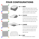 Furhaven Self-Warming Cat Bed for Indoor Cats, 4-Beds-in-1 & Washable - Plush Long Faux Fur Convertible Cuddler - Silver, Small