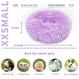 wrkfree Chinchilla Bed Purple for Cage Fluffy Round Beds for Small Animals Washable Anti Slip 11.8 inch