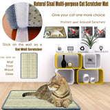 Pethave Cat Scratching Pad, 23.6 x 15.7inch Sisal Scratch Mat With Velcro Tapes, Stick on Floor Pad for Wall Scratcher, Horizontal Scratcher Protect Carpets and Sofa (Striped Style)