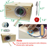 JSLZF Bird Nest, Parakeet Nest Box, Bird Breeding Box with Perch, Wood Budgie Nest Box for Bird, Parrot, Lovebirds, Parrotlet, Finch, Sparrow 7.8” x 4.7” x 4.7”