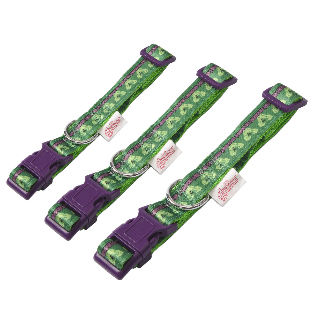 Marvel Comics The Hulk Dog Collar, Small Green & Purple | Officially Licensed Marvel The Incredible Hulk Dog Collar | Small Dog Collar for Small Dogs with D-Ring, Cute Dog Apparel & Accessories