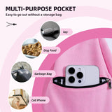 Adjustable Dog Carrier Sling - Hand-Free Dog Carriers for Small Dogs and Cats, Puppy Sling Carrier with Zipper Purse Pocket, Travel Safety Harness, Puppy Essentials (Pink)