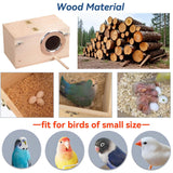 JSLZF Bird Nest, Parakeet Nest Box, Bird Breeding Box with Perch, Wood Budgie Nest Box for Bird, Parrot, Lovebirds, Parrotlet, Finch, Sparrow 7.8” x 4.7” x 4.7”