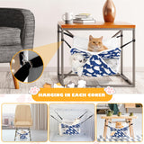 Mengbei tribe Cat Hammock for Cage Hanging Cat Bed with Adjustable Strap and Metal Hooks, for Winter and Summer Use - Small Animals Soft Sleeping Hammock Accessory
