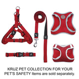 KRUZ PET Dog Collar for Small Dogs (Width- 5/8", Neck - 8"-12") Adjustable Pet Neck Band with Comfortable Soft Padding, Lifetime Durability, Heavy-Duty O-Ring (Red, X-Small)