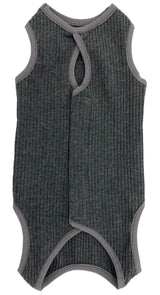 Lanyarco Pet Cat Recovery Suit Shirt Clothes,Collar Alternative for Cats, Small Dark Grey Back Length 8.0"