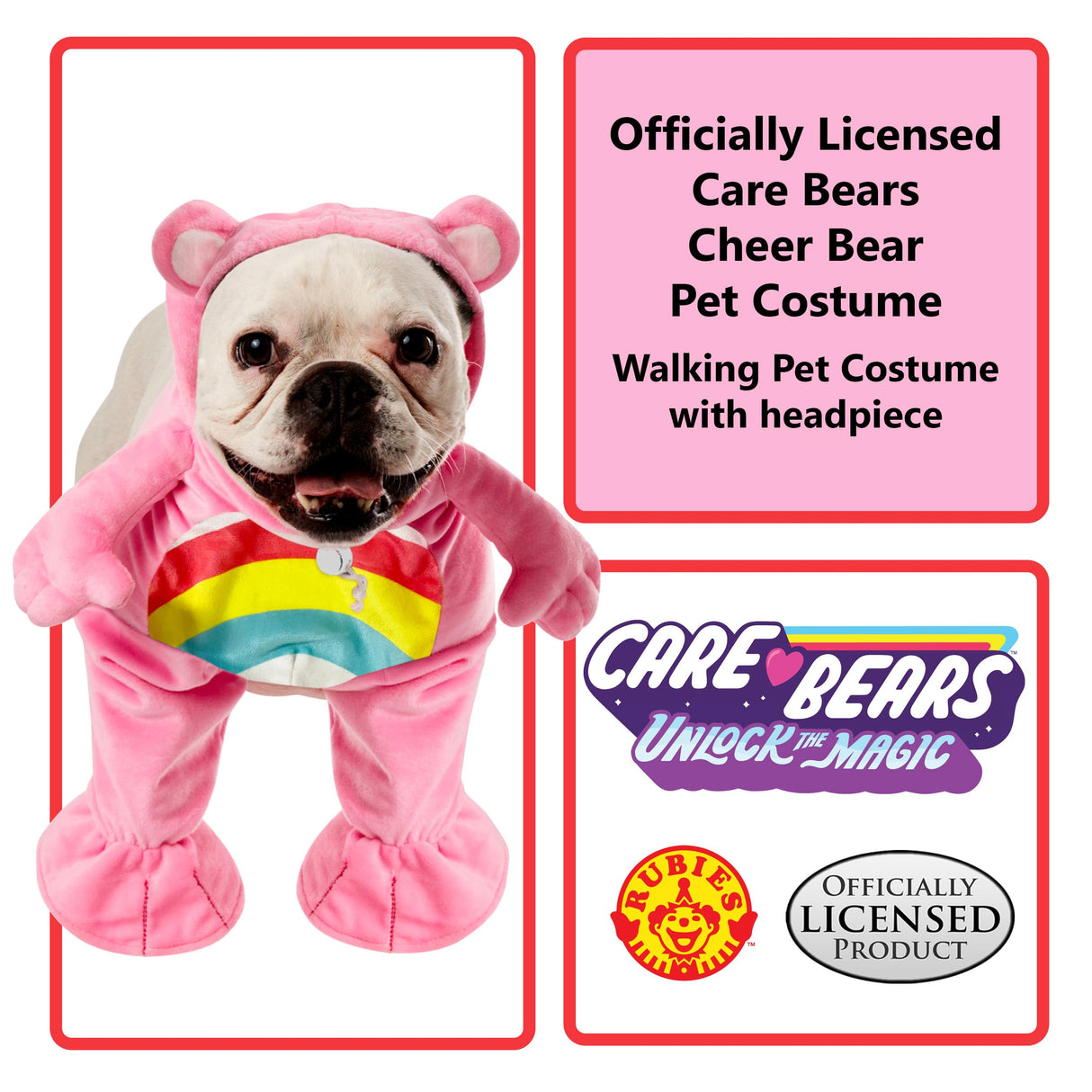 Rubies Care Bears: Cheer Bear Pet Costume for Dogs or Cats, Small