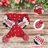 Dog Christmas Scarf Pet Puppy Xmas Knitted Costume Winter Warm Bandanas Neckerchief Cat Neck Warmer Apparel for Holiday Festive (Small, Red Black)