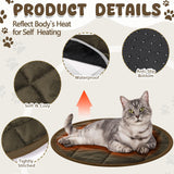 Drydiet 2 Pcs Cat Heating Pad Round 16 Inch Self Heating Cat Mat Washable Heated Bed Anti Slip Warming Pad Pet Bed Mat for Kennel Dog Crate Indoor Outdoor(Coffee,16 Inch)
