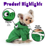 Adorable Frog Dog Hoodie with Cute Frog Eyes,Warm and Cozy Cotton Blend Sweatshirt for Small,Medium Dogs Perfect for Fall,Dog Costumes,and Cosplay Parties,Pet Outfit for All Occasions.Green XXL