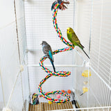 TogyGooty Bird Rope Perch & Birds Swing Set - Bird cage Accessories, Rope perches for Conures, Parrots,Cockatiel,Lovebird,Budgerigar,Parakeet perches for cage,Birds perches