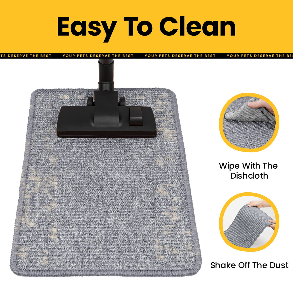 Conlun Cat Scratcher Mat,Natural Sisal Cat Scratch Pad,Horizontal Floor Cat Scratching Pads Rug for Indoor Cats Grinding Claws Nails,Cat Furniture Protector for Couch & Carpets & Sofas