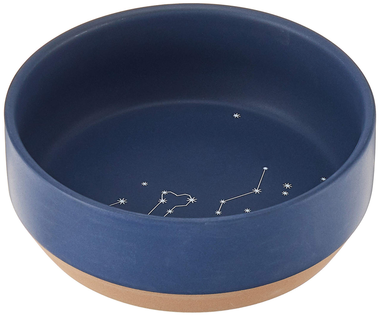 Fringe Studio Stoneware Pet Bowl, Medium, Celestial (479007),Dark Blue