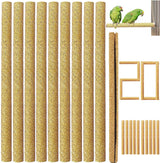20Pcs Sand Perch Covers for Bird - Bird Perchs Covers 7.5" Long x 3/8" Diameter Bird perches for Parakeets, Lovebirds, Parrotlets, Canaries and Other Small Birds (Yellow, 20pcs 7.5" x 0.43")