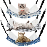 BBTO 3 Pcs Reversible Pet Hammock Soft Plush Cat Hanging Hammock Guinea Pig Bed Rat Cage Accessories for Puppy Dog Piggy Kitten Ferret Rabbit Other Small Animals(Cat)