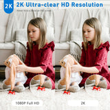 CHIKUK WiFi Security Camera 2K, Indoor Home Cameras for Dog/Pet/Elder/Baby Monitor, Upgraded Smart Siren with Phone App, Advanced Night Vision, SD/Cloud Storage, Alexa Compatible